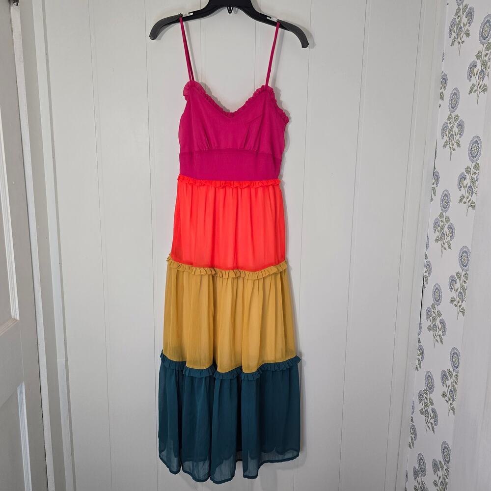 Sadie & Sage Colorblock Mini Dress - Pink, Orange, Yellow, Blue